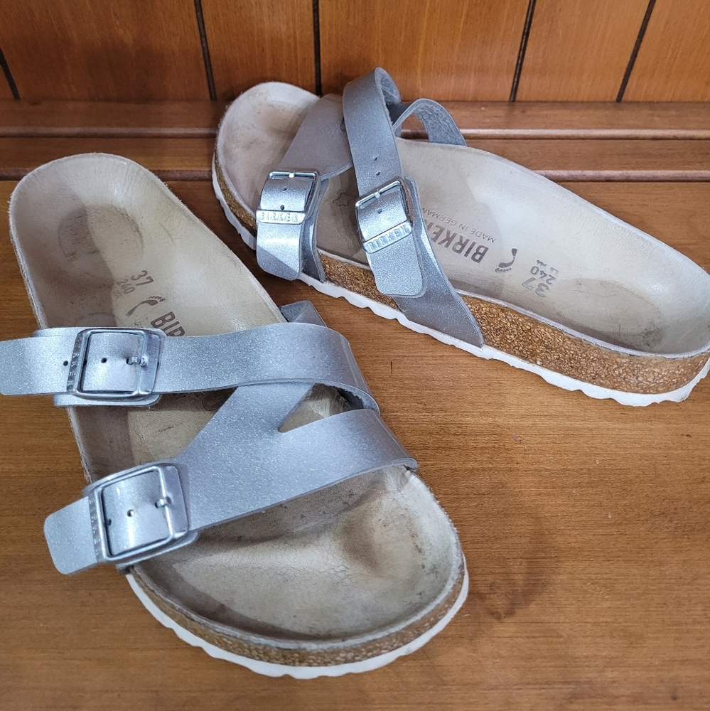 Birkenstock Yao Silver Sandals 37
